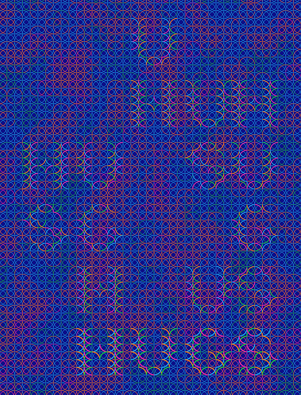 Blue pattern with HUGS text